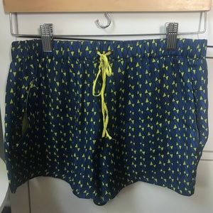 Zara blue & lime polyester shorts